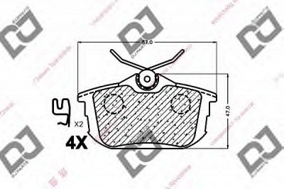 DJ PARTS bp1265 -  Комплект тормозных колодок, дисковый тормоз